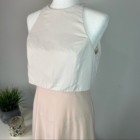 Jill Jill Stuart woman’s pale pink flared halter top maxi dress size 6 - Picture 3 of 13